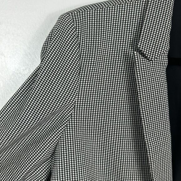 Antonio Melani Houndstooth Black And White Single Button Closure Blazer Size 14 - Picture 3 of 10